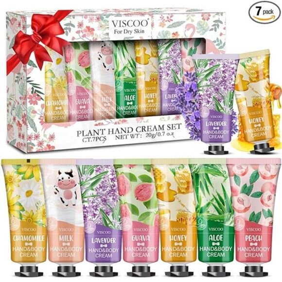 7 Pack Hand Cream Set Travel Size Floral Lotion for Dry Hands, Holiday Gifts - Picture 9 of 9